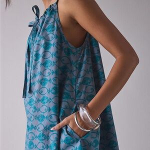 BDG Teal and Gray Patterned Garment